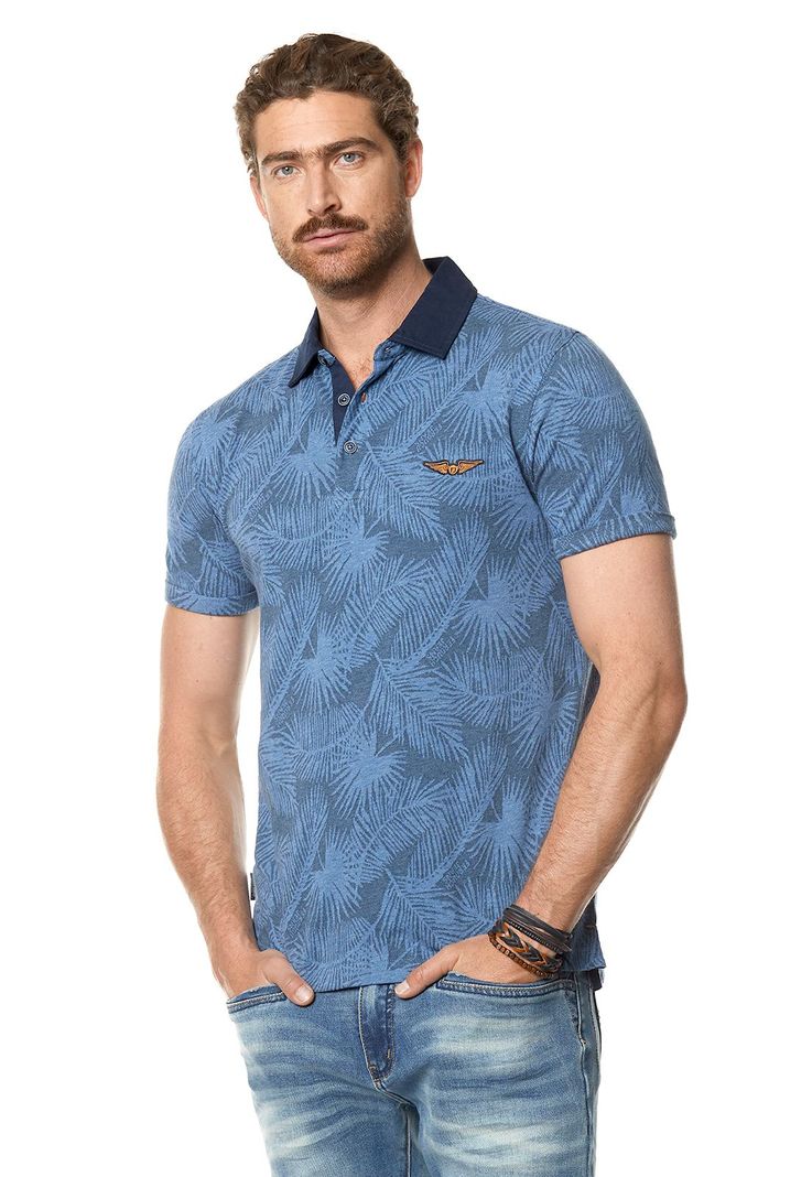 Polera Polo Mississippi Blue Melange Azul S