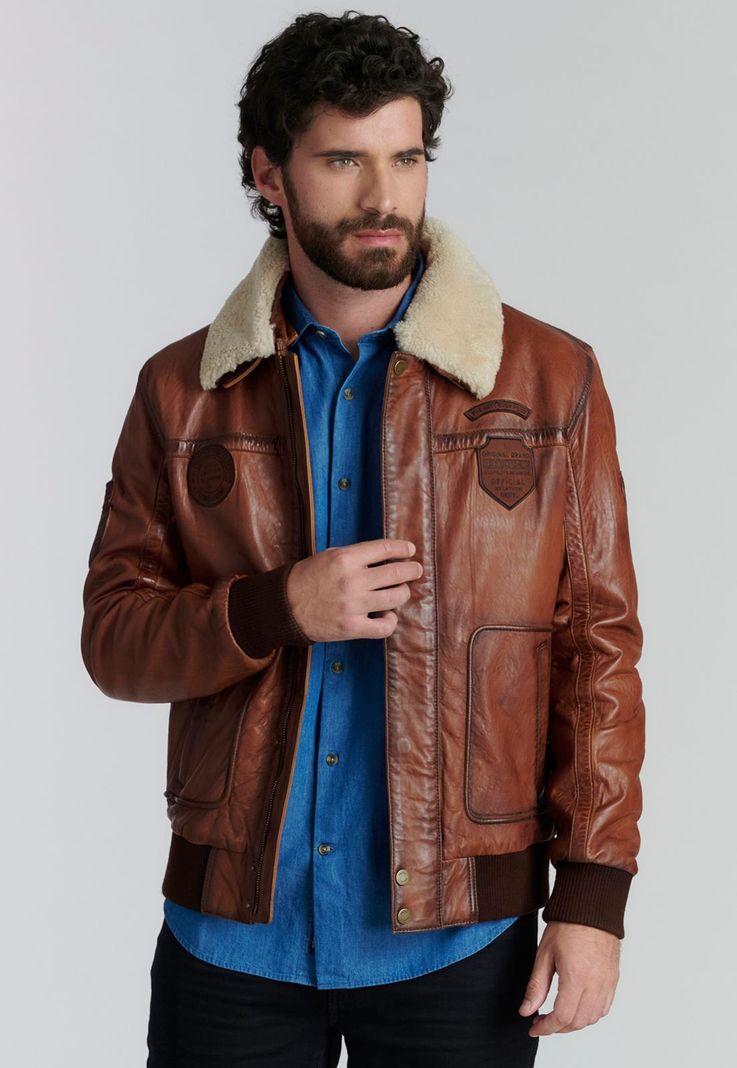 Chaqueta Cuero Arkansas Fr Brown-0