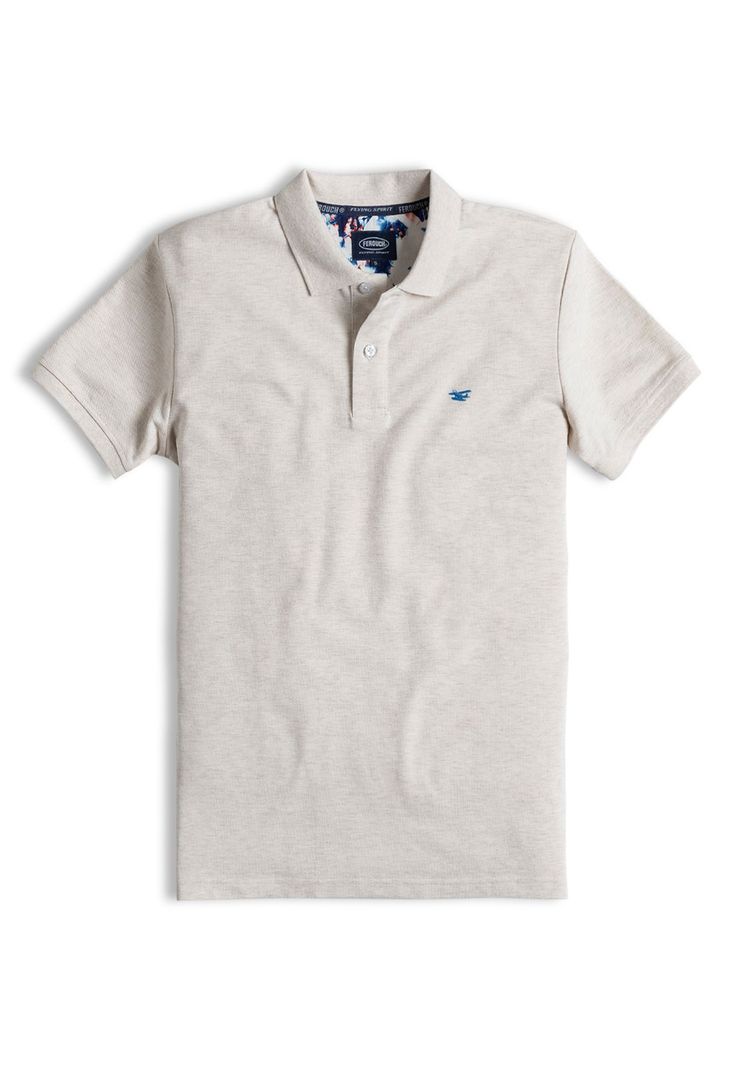 Polera Polo Básica Ecru Melange-4