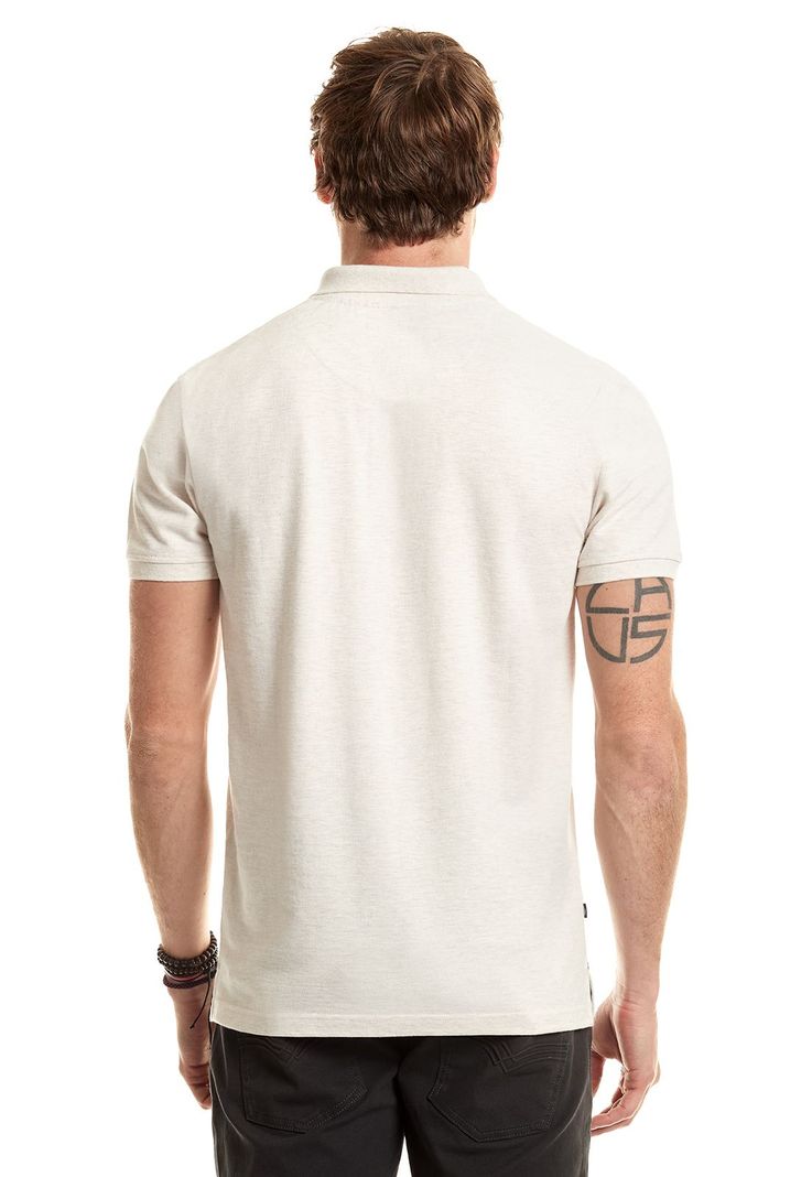 Polera Polo Básica Ecru Melange-2