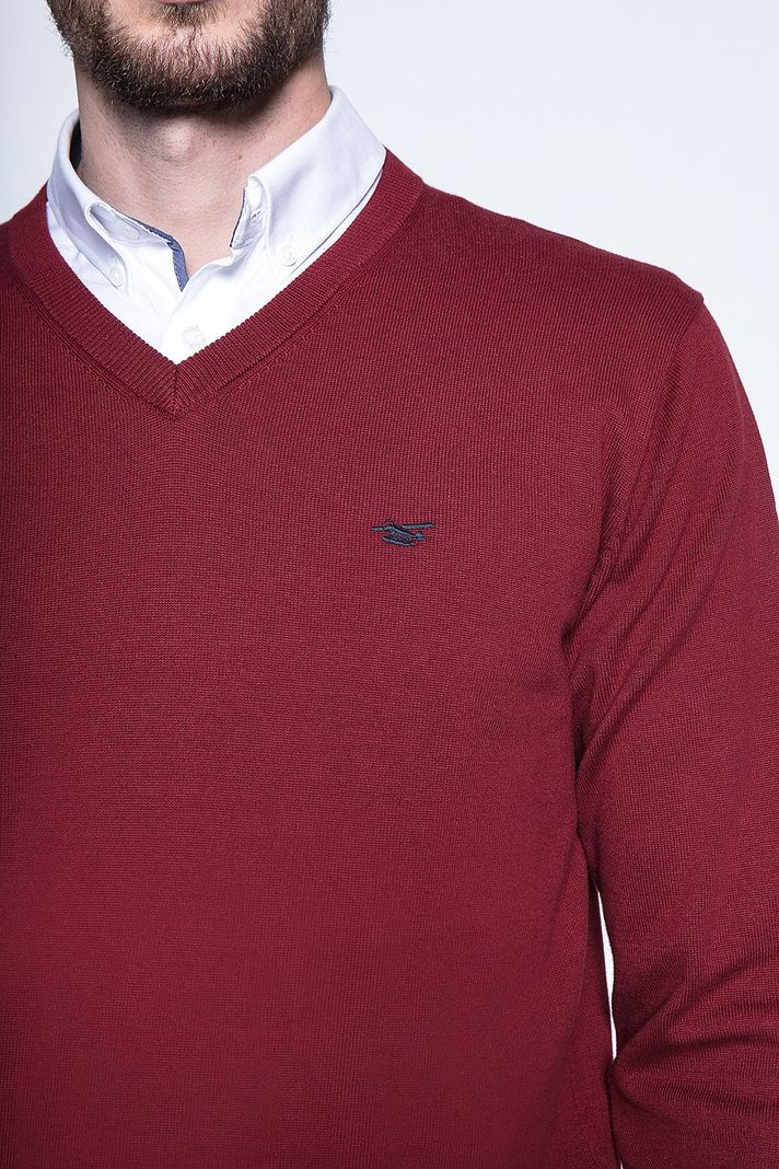 Sweater Burgundy Smart Casual L/S-4