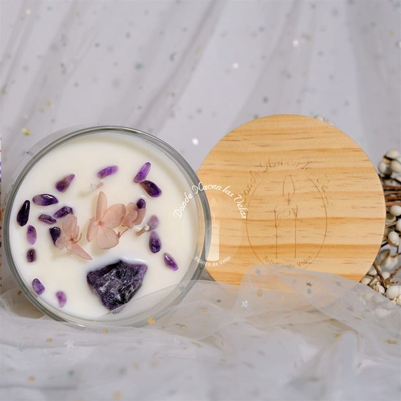 Velas Aromáticas Lavanda Y Vainilla, Amatista 340 Grs-1