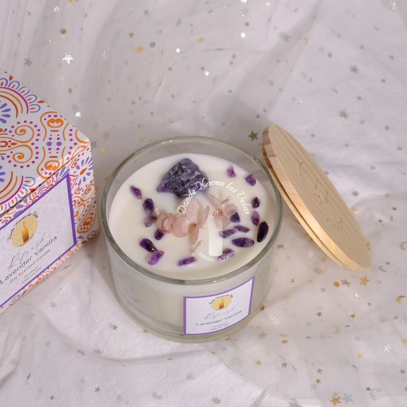  Velas Aromáticas Lavanda Y Vainilla, Amatista 340 Grs-4