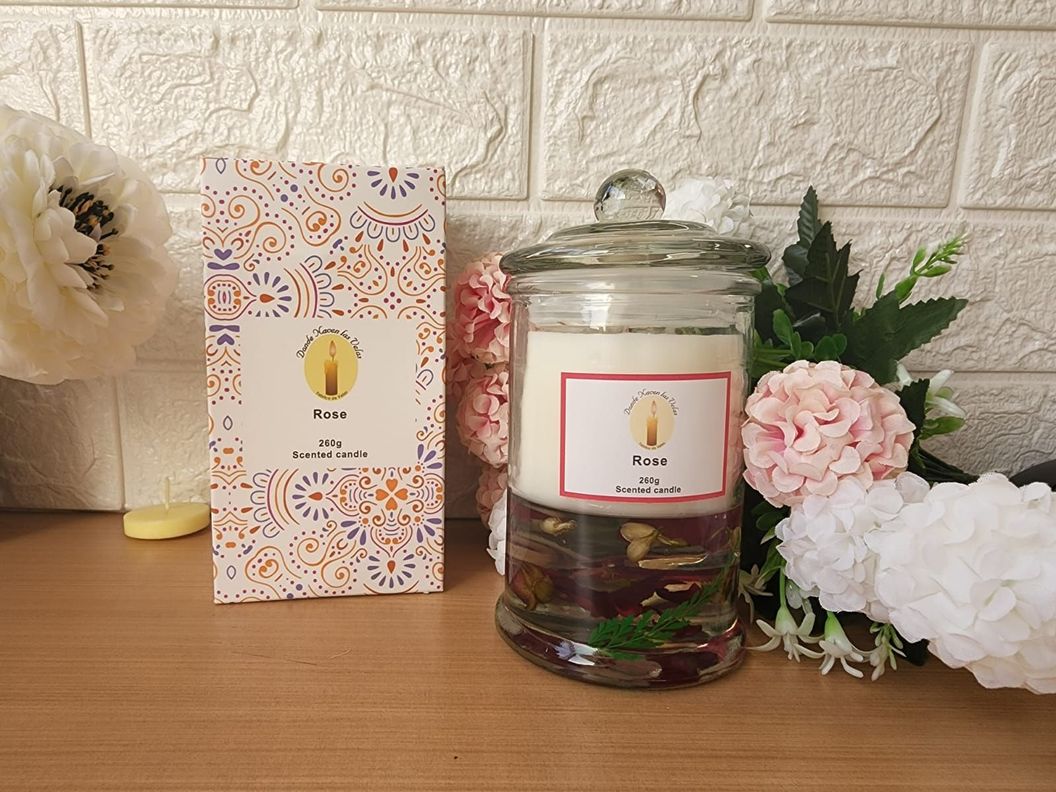 Velas Aromáticas Soya Y Gel, Rosa-1