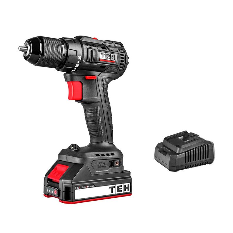 Taladro Inalambrico 20V 50NM + 1 Batería 4.0Ah + Cargador TEHTOOLS-0