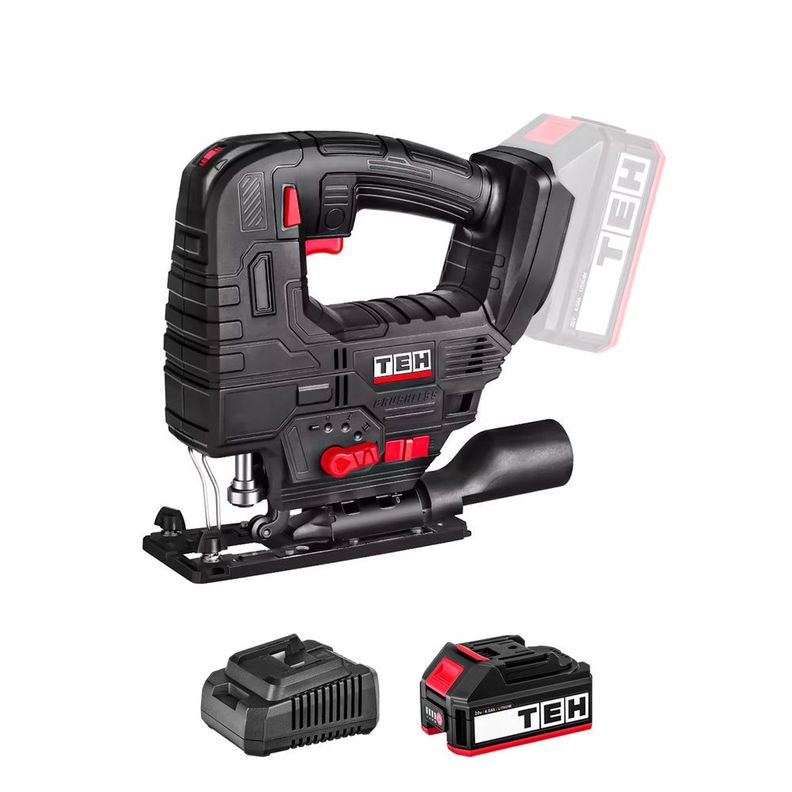 Sierra Caladora Inalámbrica 20V 100mm + 1 Batería + Cargador TEHTOOLS-0
