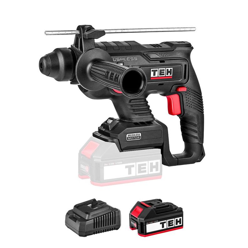 Taladro Martillo Perforador 20V 22MM + 1 Batería 4,0Ah + Cargador TEHTOOLS-0