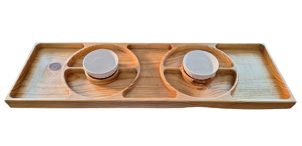 Tabla de picoteo XL con 2 pocillos de ceràmioca incluidos-0