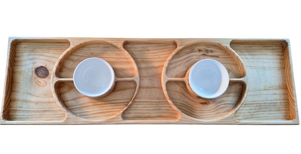 Tabla de picoteo XL con 2 pocillos de ceràmioca incluidos-1