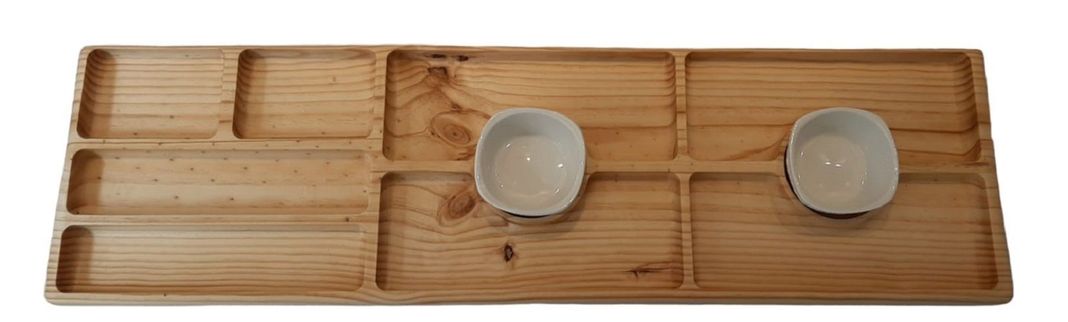 Tabla de picoteo XL con 2 pocillos de ceràmica incluidos-0