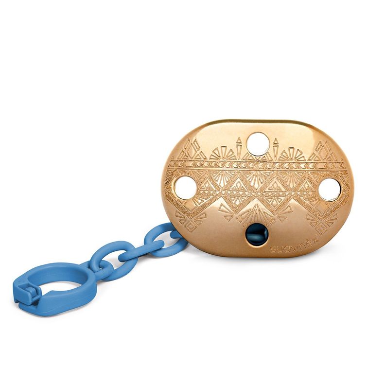 Pack Chupete Fisiológica de Silicona + Broche Couture Azul 4/18 meses-4