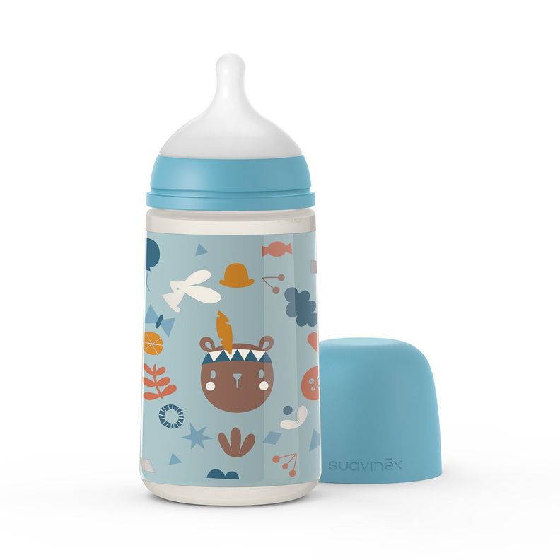 MAMADERA 270 ML FISIOLOGICA SILICONA SX PRO FOREST AZUL-1