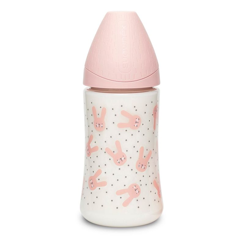 MAMADERA HYGGE RABBIT ROSADO 270 ML TETINA REDONDA SILICONA-0