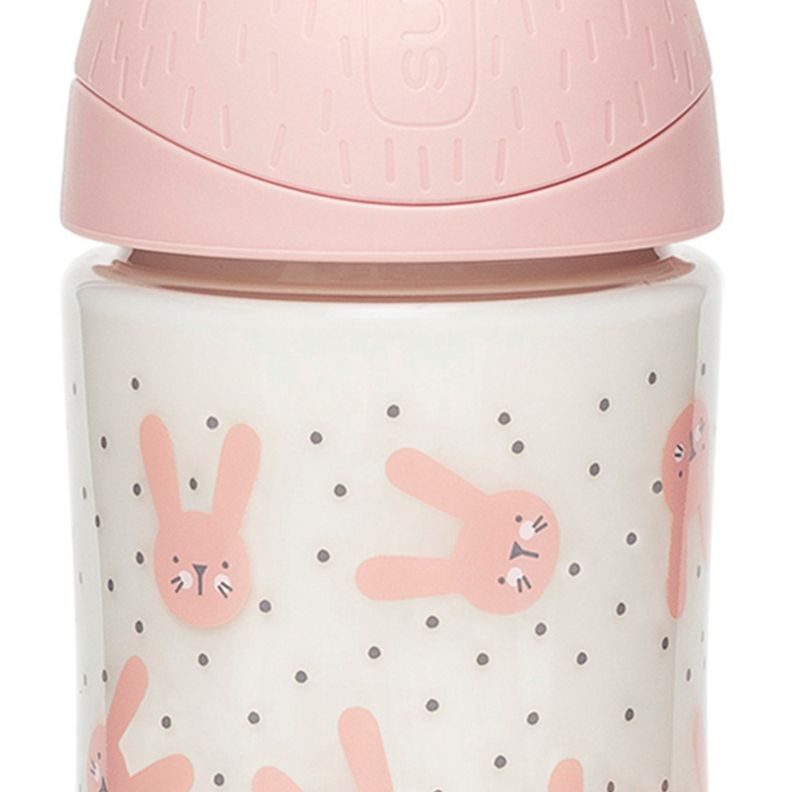 MAMADERA HYGGE RABBIT ROSADO 270 ML TETINA REDONDA SILICONA-1
