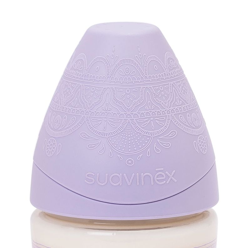 MAMADERA PREMIUM TETINA REDONDA SILICONA 150ML LILA-2