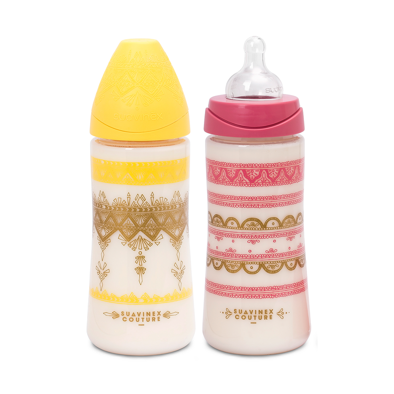 MAMADERA PREMIUM 360 ML TETINA REDONDA SILICONA AMARILLA-1