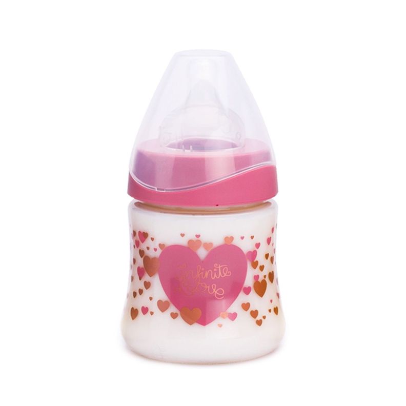     Mamadera Premium Couture Corazón de 150ml con Tetina Redonda de Silicona Flujo Variable +0 meses-0