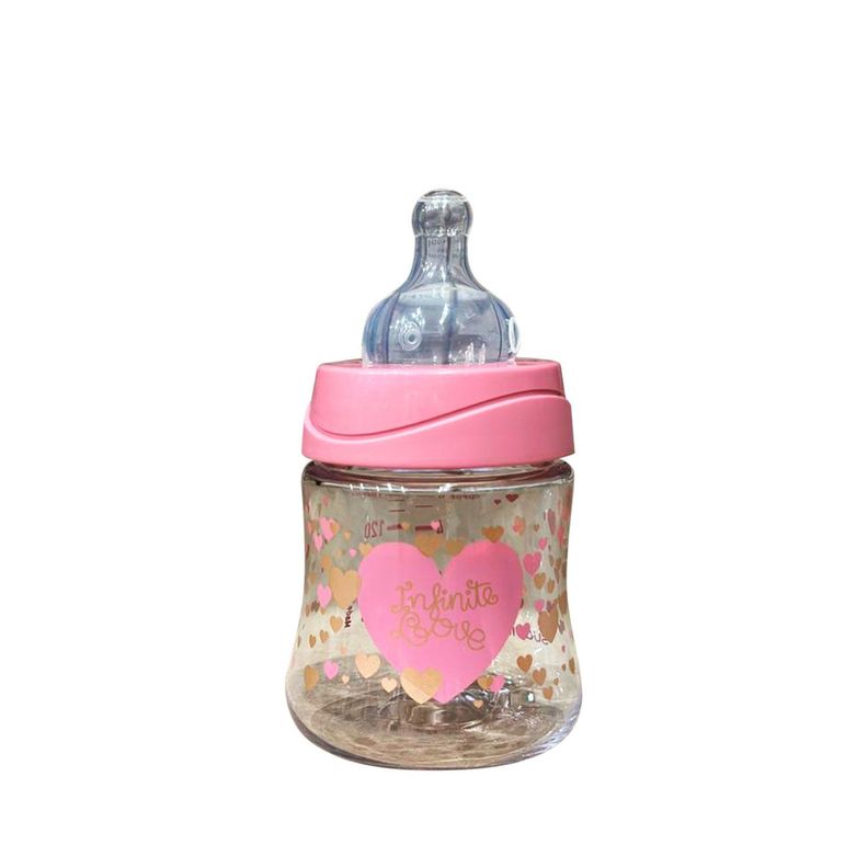     Mamadera Premium Couture Corazón de 150ml con Tetina Redonda de Silicona Flujo Variable +0 meses-1