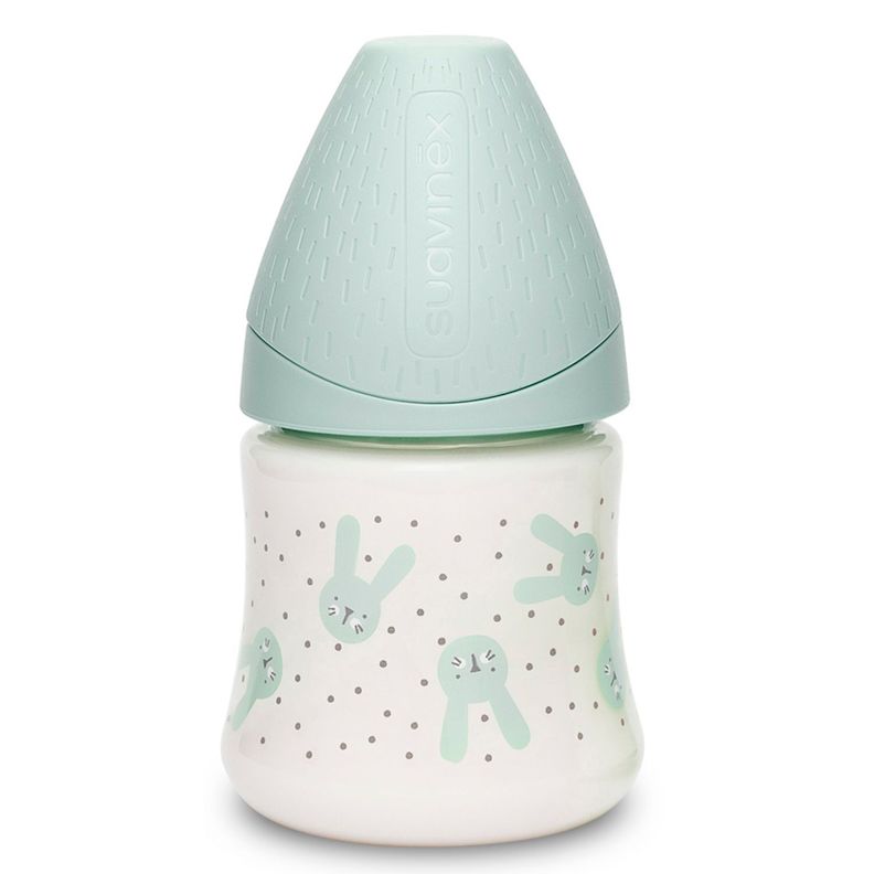 MAMADERA 150 ML TETINA REDONDA SILICONA HYGGE RABBIT VERDE-0