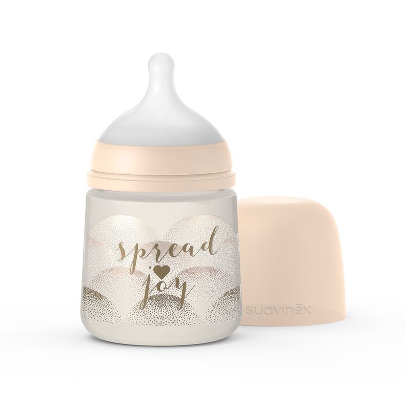 Mamadera Beige Spread Joy de 150ml con Tetina Fisiologica Sx Pro Flujo Lento +0 meses-1