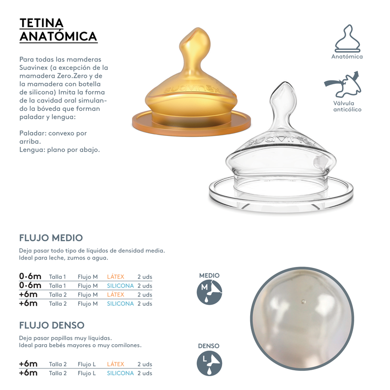 Mamadera de Vidrio Meaningful Azul de 240ml con Tetina Anatómica de Silicona Flujo Medio 0/6 meses-1