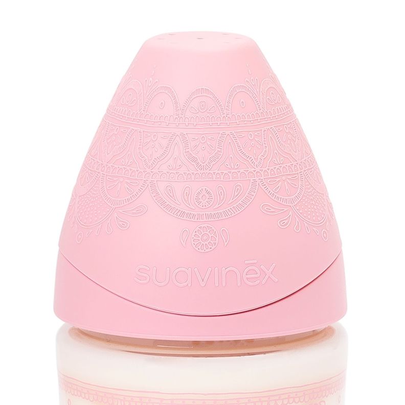 MAMADERA 150 ML PREMIUM TETINA REDONDA SILICONA ROSADA-3