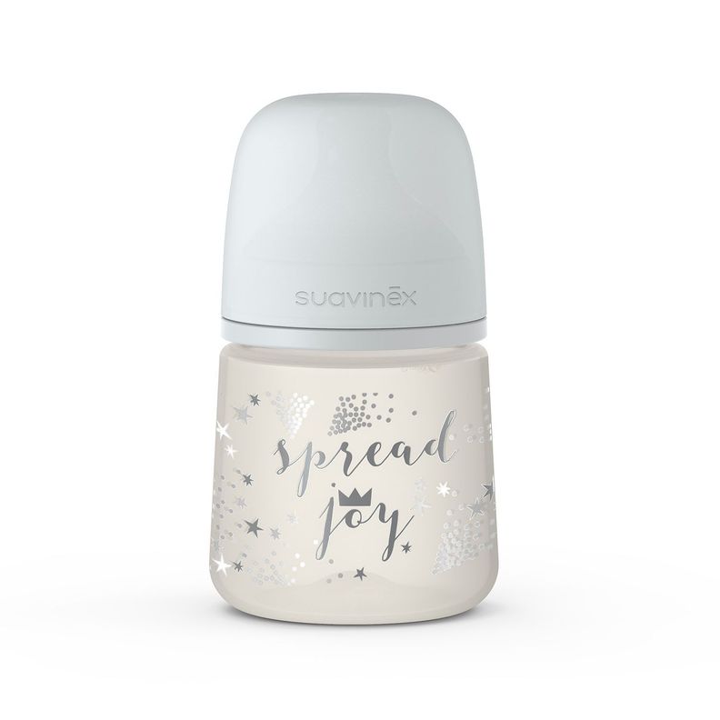 Mamadera Gris Spread Joy de 150ml con Tetina Fisiologica Sx Pro Flujo Lento +0 meses-0