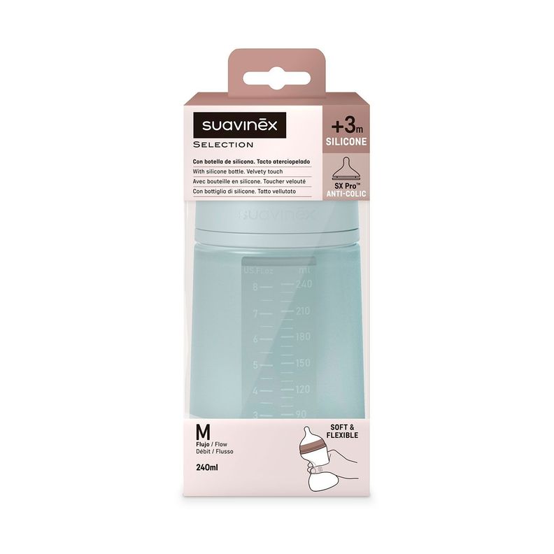 MAMADERA 240 ML SILICONA FISIOLOGICA SX PRO AZUL COLOUR ESSENCE-2