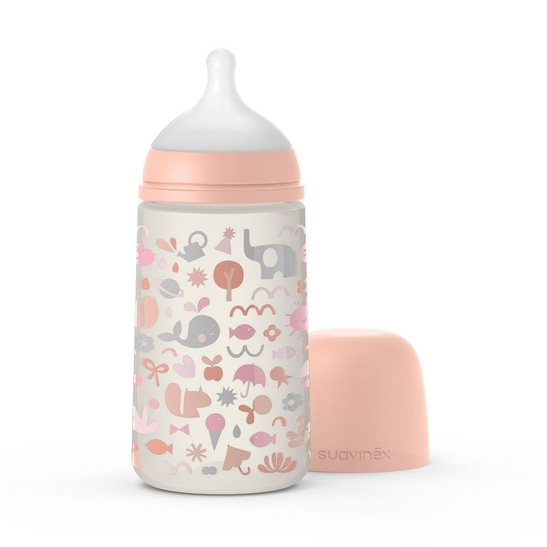MAMADERA 270 ML TETINA FISIOLOGICA SILICONA MEMO PRINT NA-1