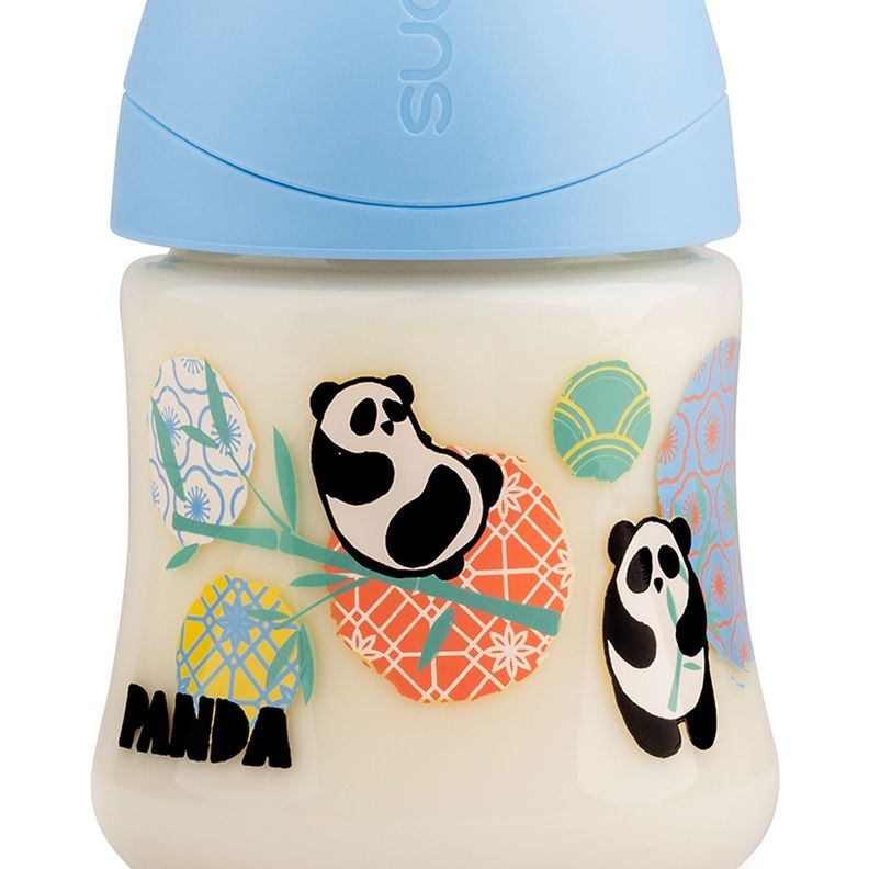 MAMADERA 150M ANATOMICO SILICONA PANDA AZUL-1