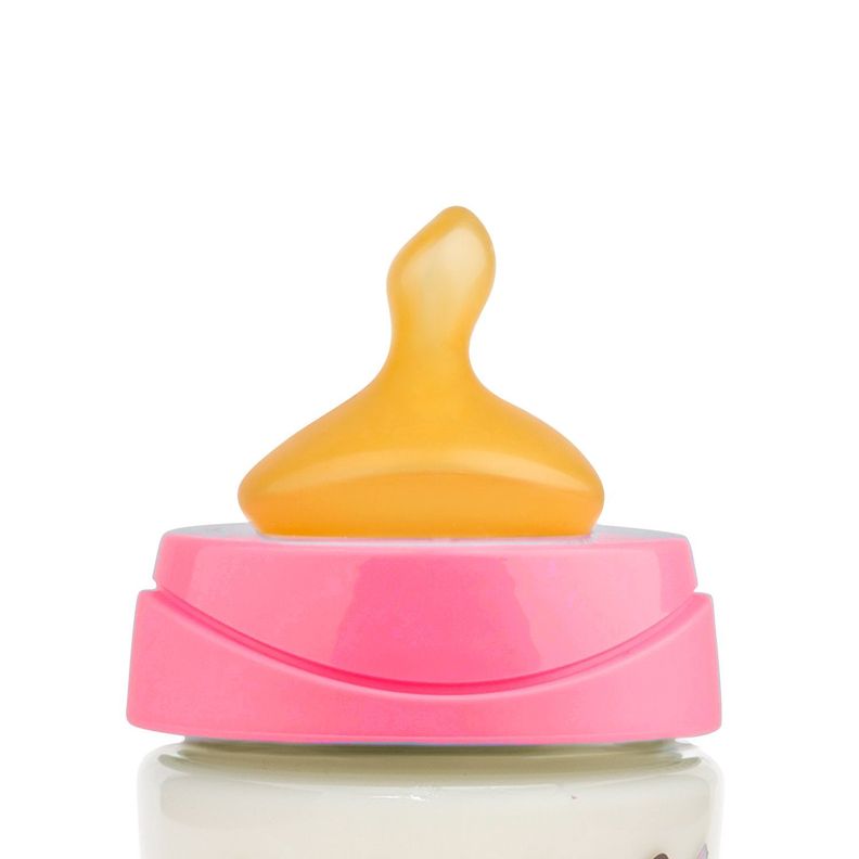 MAMADERA 150ML TETINA ANATÓMICA LATEX 0-6M GALLETA/ROSADA-1