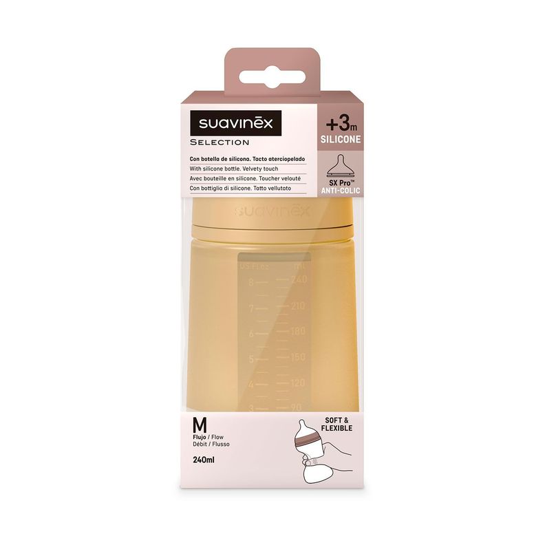 MAMADERA 240 ML SILICONA FISIOLOGICA SX PRO MOSTAZA COLOUR ESSENCE-2