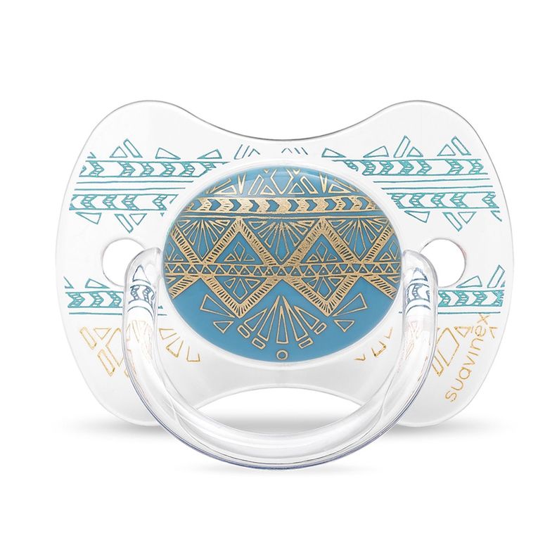 Pack Chupete Fisiológica de Silicona + Broche Couture Celeste 4/18 meses-2