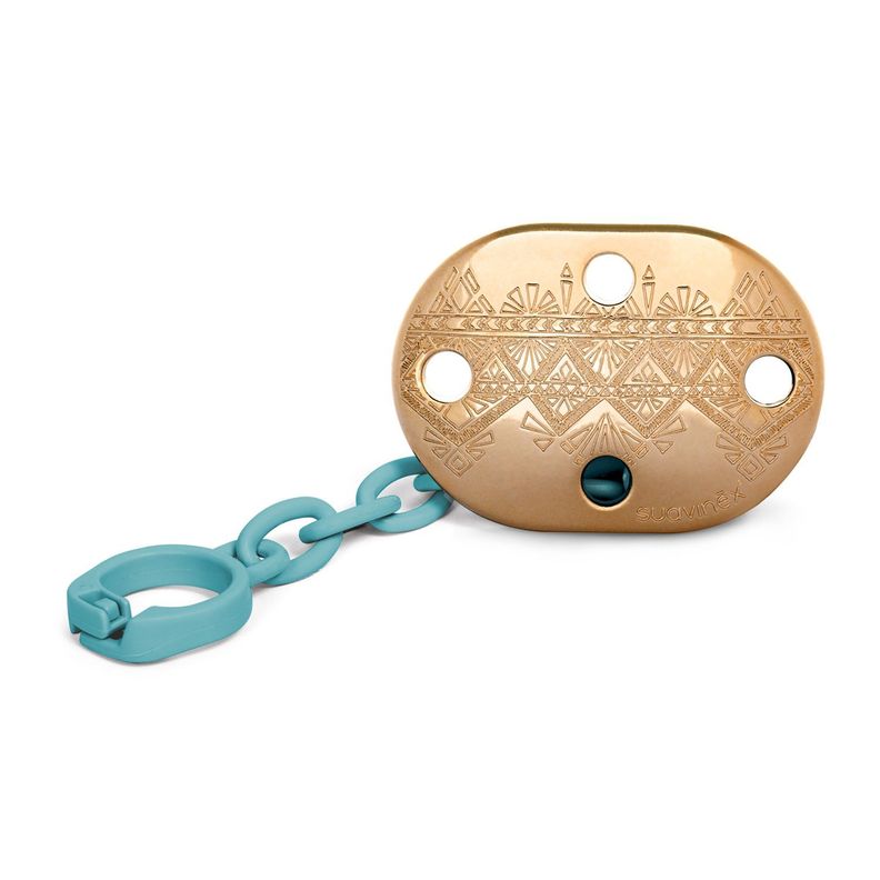 Pack Chupete Fisiológica de Silicona + Broche Couture Celeste 4/18 meses-4
