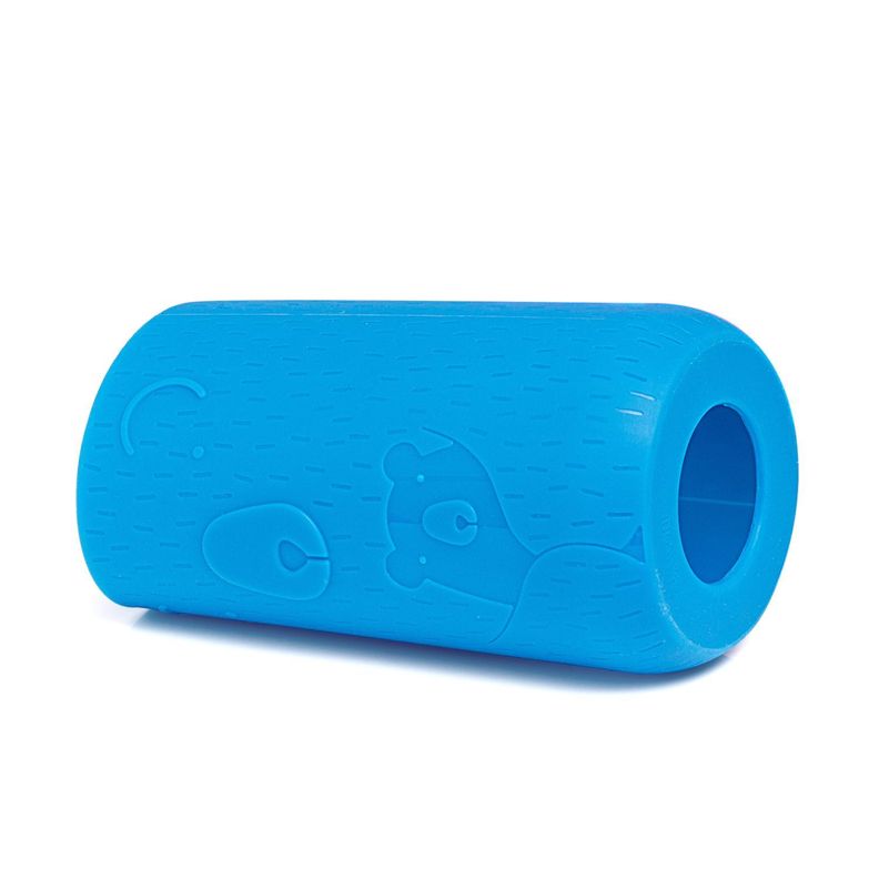 Mamadera de Vidrio + Funda de Silicona Meaningful Azul de 240ml Tetina Redonda de Silicona Flujo 3P-2