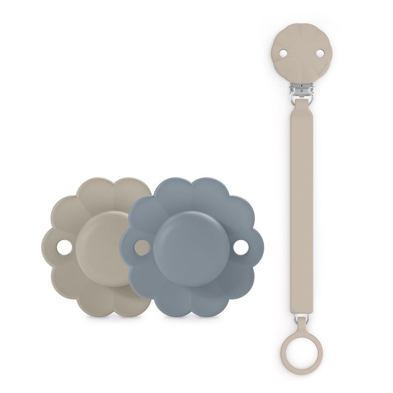 Pack Wonder Chupete 6-18 meses 2 un + Broche Gray Clouds-0