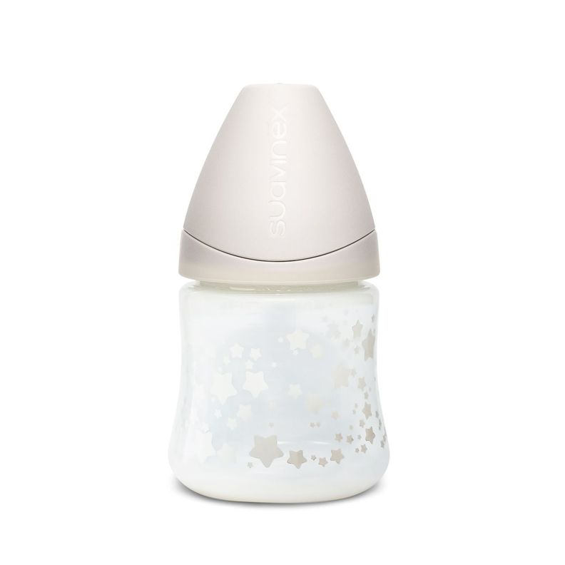 Mamadera Blanca de 150ml Tetina Redonda + Chupete Tetina Fisiológica de Silicona de Regalo The Basic-0