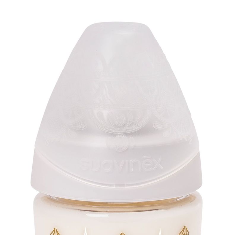 MAMADERA PREMIUM 150 ML TETINA REDONDA SILICONA BLANCA-2