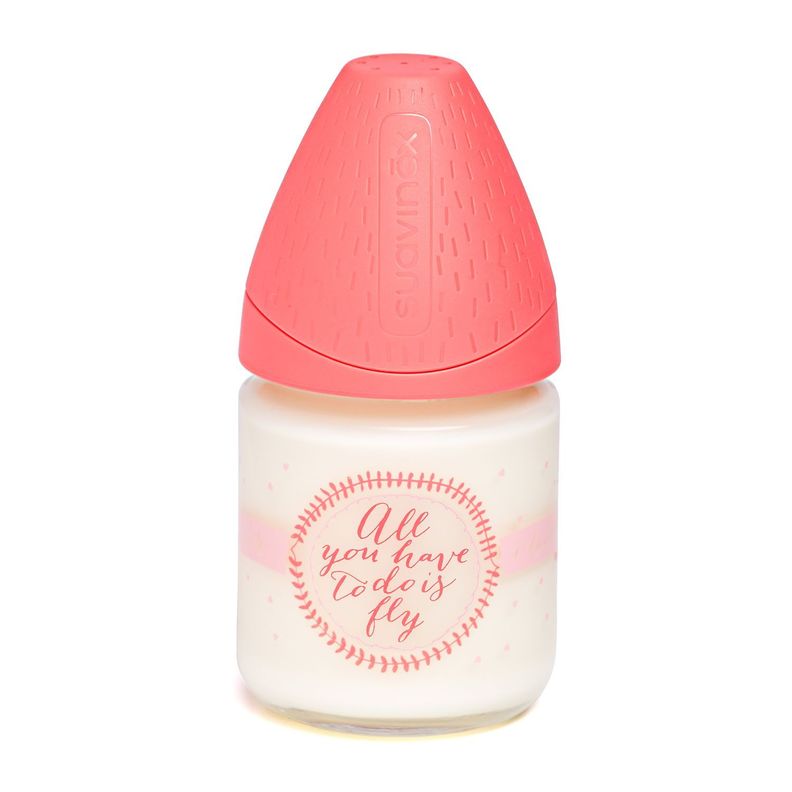 MAMADERA DE VIDRIO 120 ML TETINA REDONDA SILICONA FLY-0