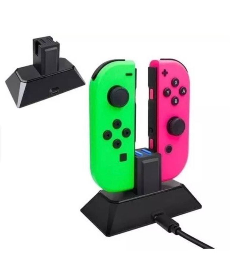 Cargador Nintendo Switch Soporte De Carga 2 En 1-0