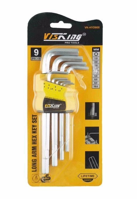 Set de Llaves Allen 9 Unidades Brazo Corto-0