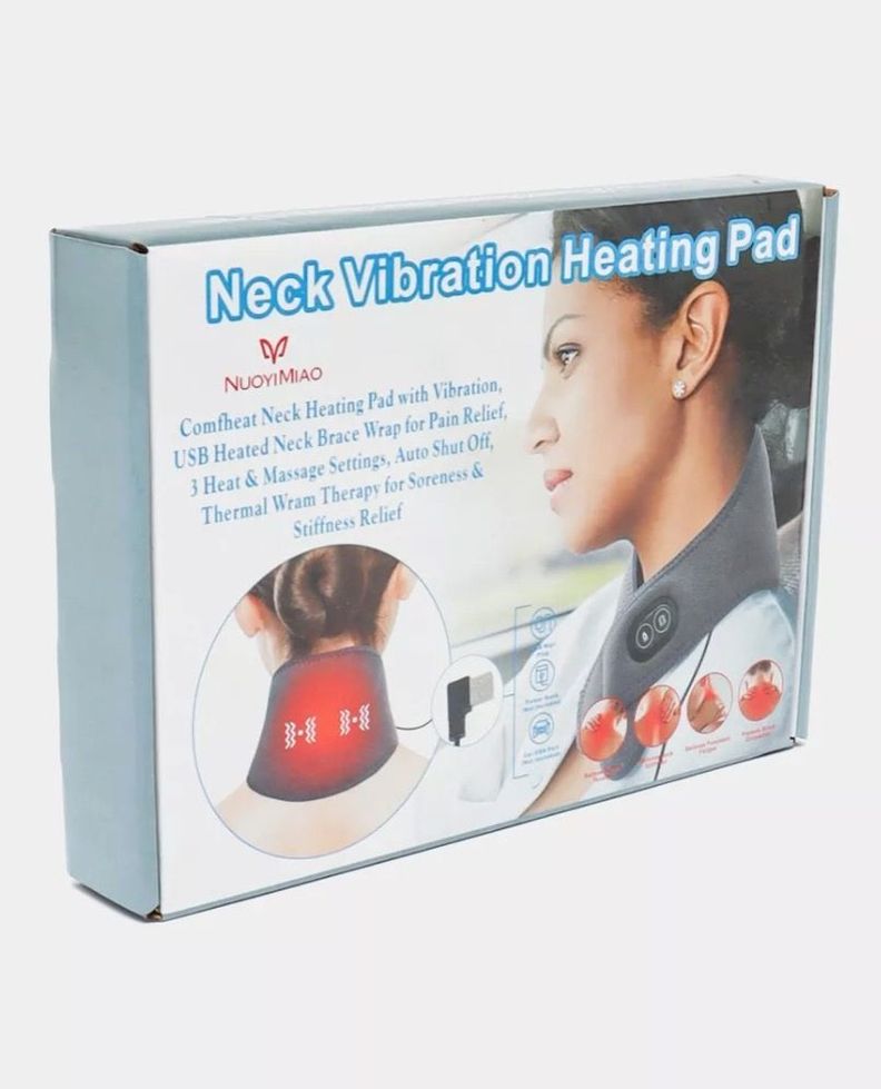 Almohadilla Térmica Vibración Para Cuello Masajeador GRIS Usb-0