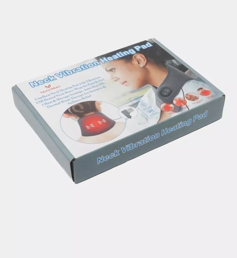 Almohadilla Térmica Vibración Para Cuello Masajeador GRIS Usb-1