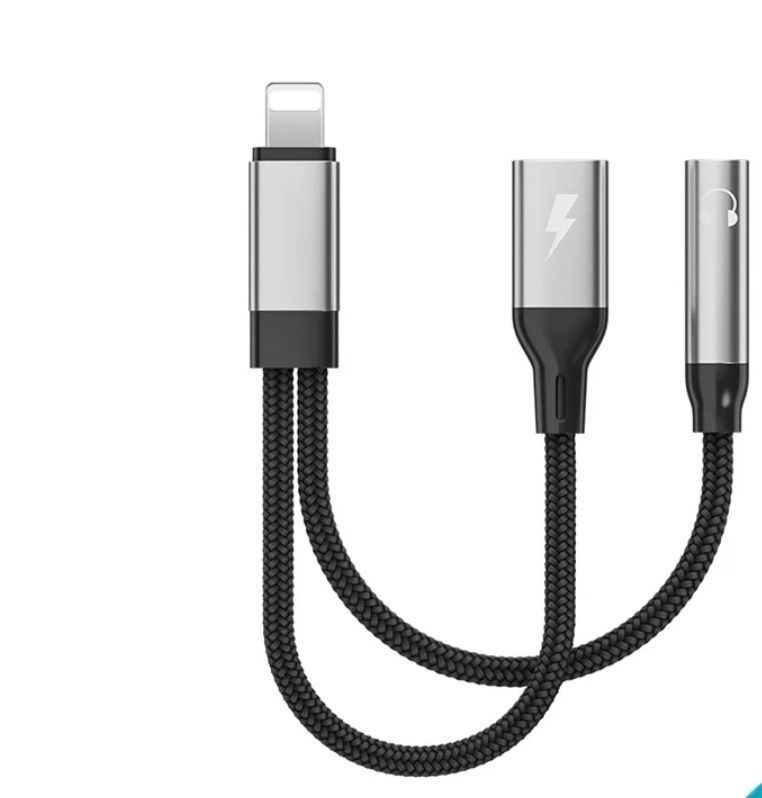 Adaptador De Cable Auxiliar 2 En 1 Para iPhone Interfaz Ip-0