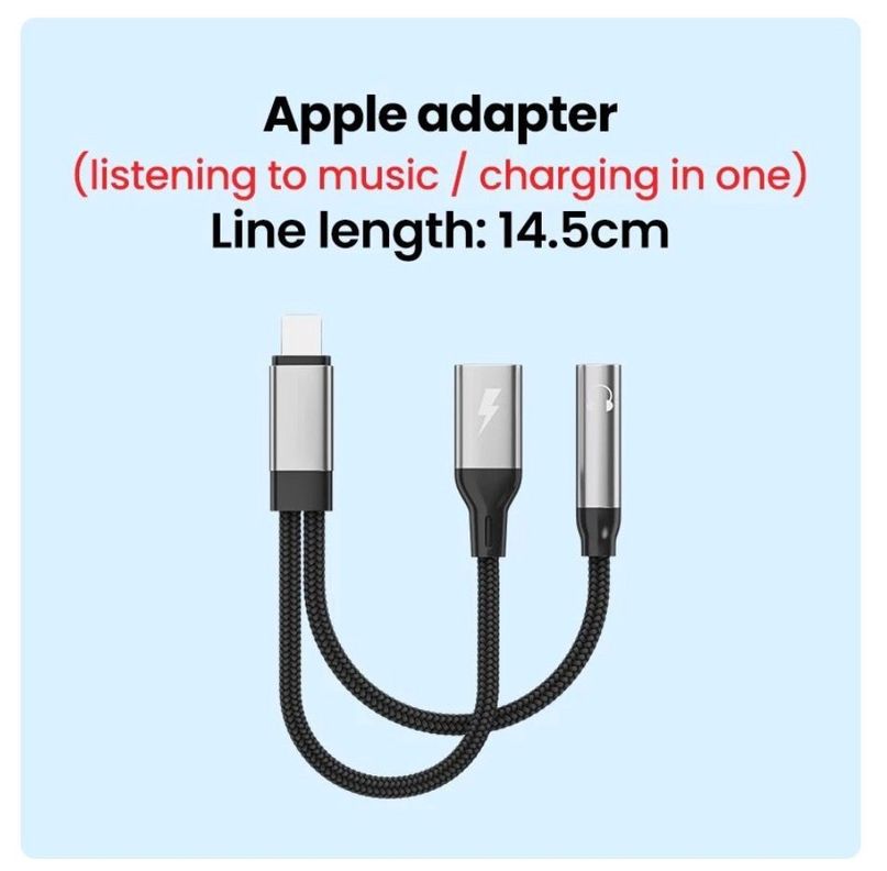 Adaptador De Cable Auxiliar 2 En 1 Para iPhone Interfaz Ip-1