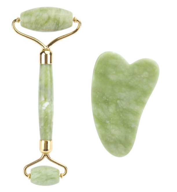 Rodillo Jade Masaje Facial + Piedra Gua Sha-1