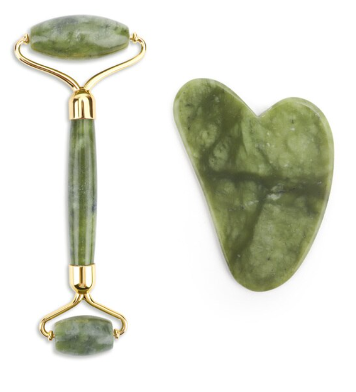 Rodillo Jade Masaje Facial + Piedra Gua Sha-3