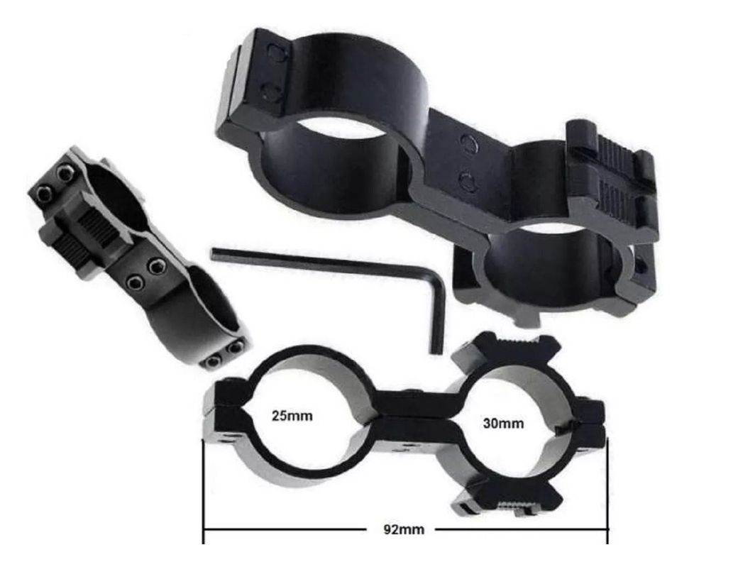 Soporte Linterna Tactica Airsoft Replica Doble Anillo-2