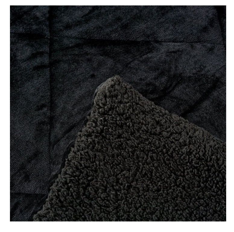 Cubrecama Sherpa Coral 2,00 x 2,30 LISO COLOR NEGRO 2P-2