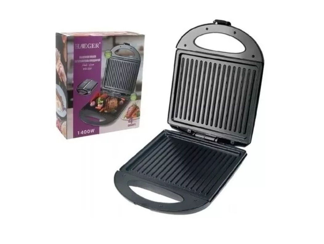 Sandwichera Tostadora Plancha Grill Haeger Hogar 1400W-0